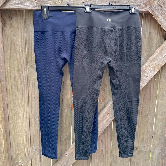 Champion Pants - Champion Mixed Brand Black and Navy Workout Leggings Bundle